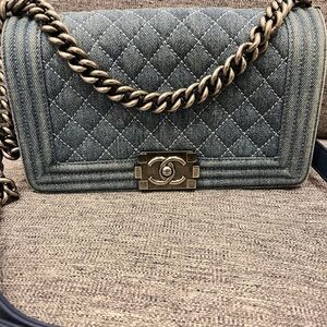 Chanel Denim Quilted Boy Flap Bag